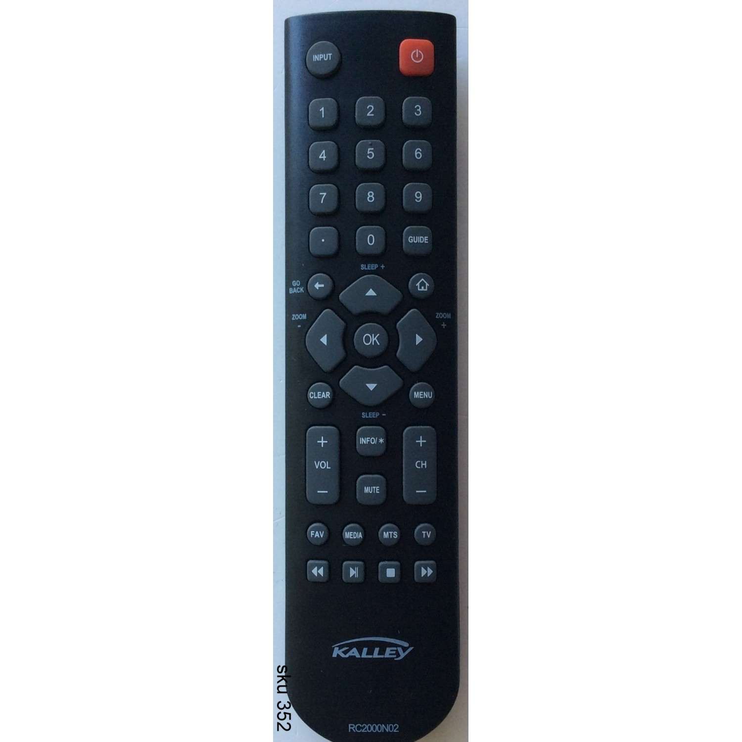 CONTROL REMOTO ORIGINAL NUEVO MARCA KALLEY / 06-IRPT37-ZRC200 / 140919DLAA S-1 / RC2000N02